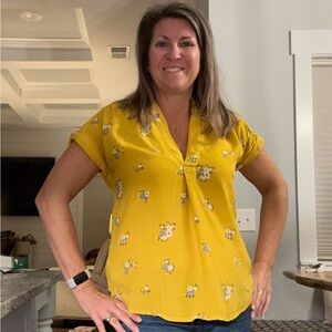 GAP Yellow Floral Blouse